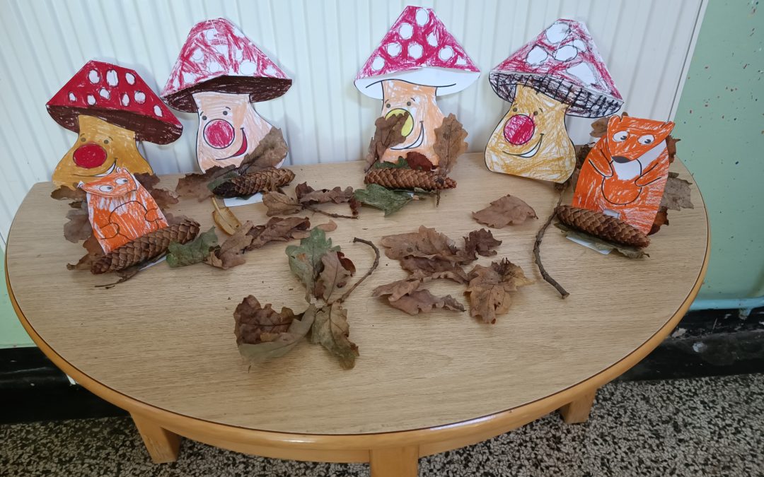 Jesenske gobice in ježki v jutranjem varstvu